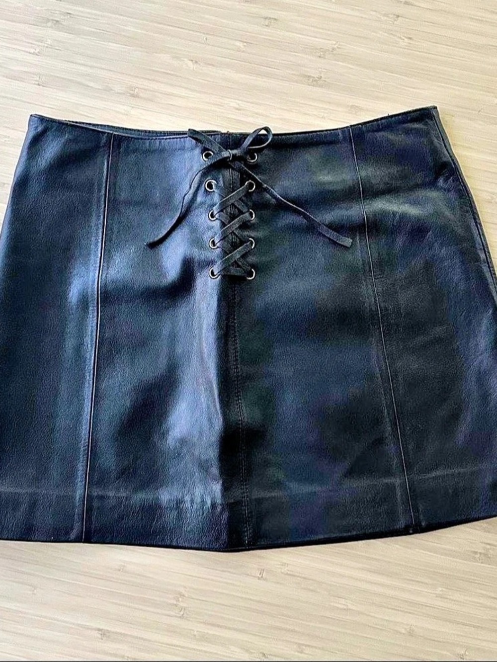 Wilson Leather Lace Up Mini Skirt